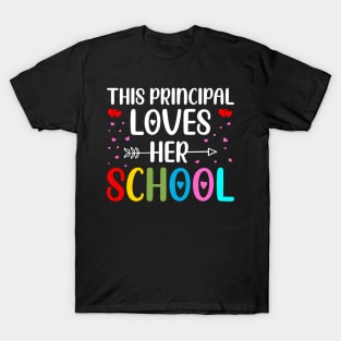 This Principal Loves Her School, Principal Valentines Day  Gift T-Shirt